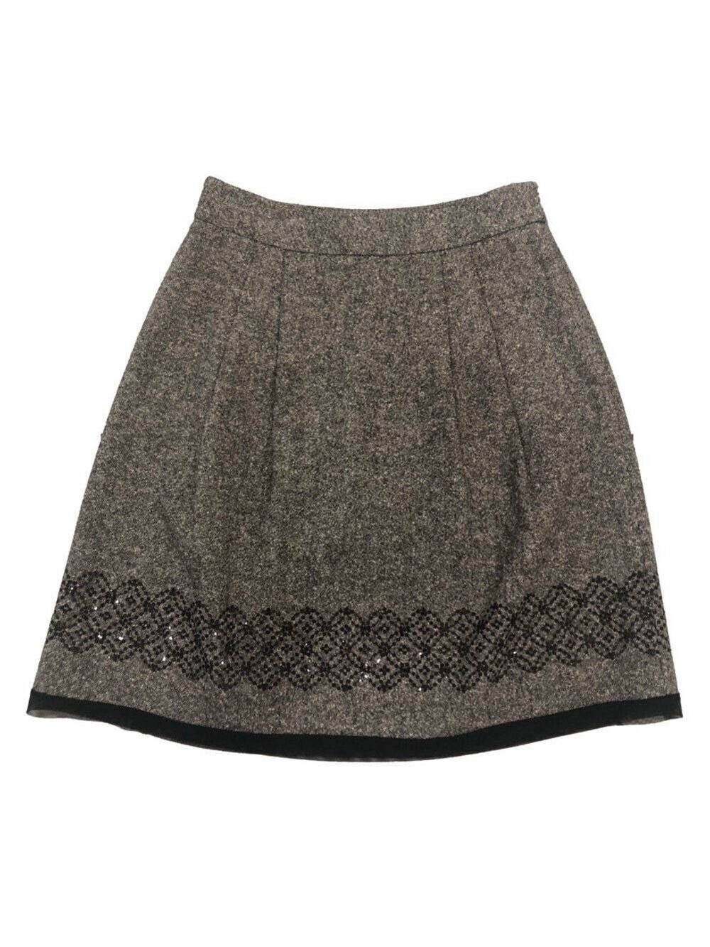 Loft Size 10 wool and silk blend skirt. Sequins gray black festive party holiday